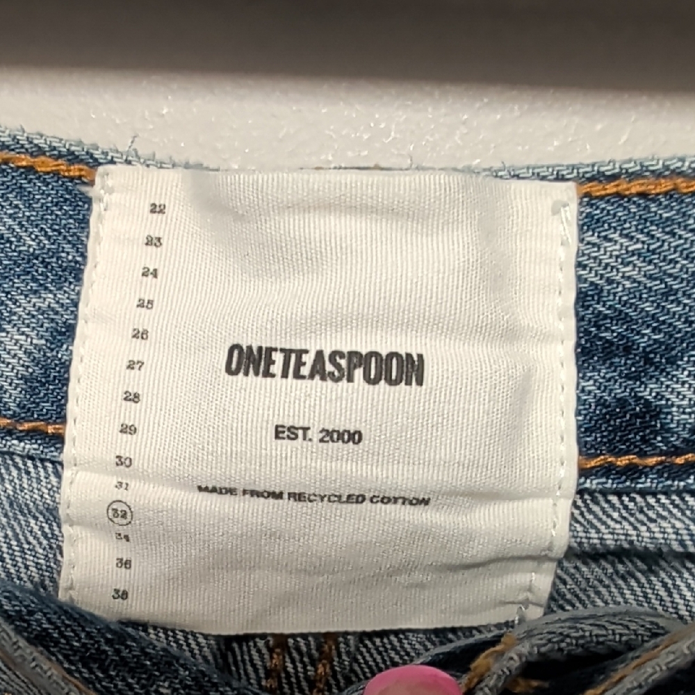 One Teaspoon Light Blue Distressed Jean Shorts - Picture 2 of 6